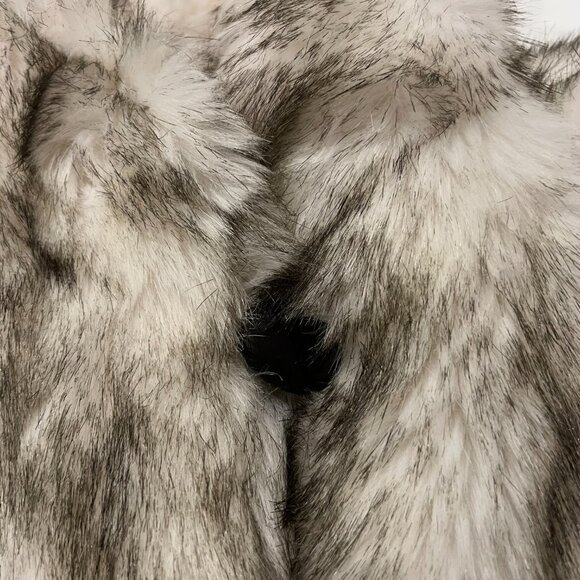 Hillmoor Faux White Fox Fur Coat, USA, White Black, M - Picture 4 of 11